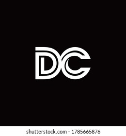 DC monogram logo with abstract line design template