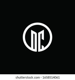 DC monogram logo isolated with a rotating circle