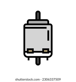 dc motor electronic component color icon vector. dc motor electronic component sign. isolated symbol illustration