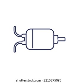DC motor icon, line vector