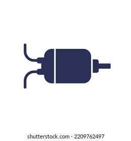 Gleichstrommotorsymbol auf Weiß