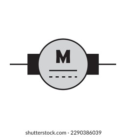 DC Motor Symbol Vector Image Illustration Isolated on White Background