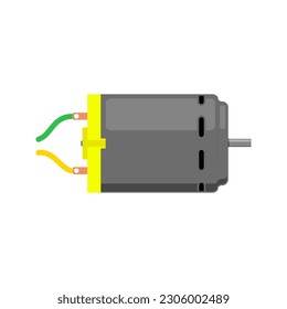 DC motor vector illustration, providing graphic designers with a visual representation of a direct current (DC) motor, commonly used for converting electrical energy into mechanical motion