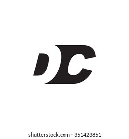 DC negative space letter logo