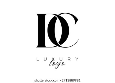 DC  Serif Letter Monogram Typography Logo for Elegant Premium Branding Identity