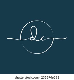  DC Signature initial logo template vector ,Signature Logotype