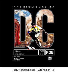 DC SKATEBOARD BRITISH CITY VINTAGE URBAN STYLE