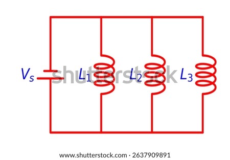DC Source With Parallel Inductors Circuit Diagram Electronics illustration for various educational projects 