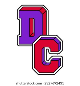 DC Typography Patch V83 Patch Streetwear, Urban, Luxury, Modern Design Patch Commercial Use