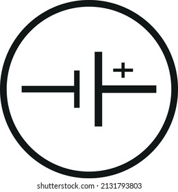 Dc voltage source sign. Electrical signs and symbols.