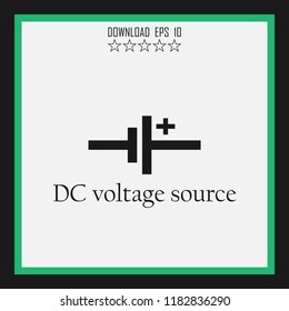 DC voltage source vector icon