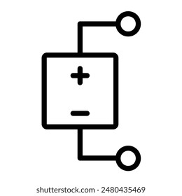 DC Voltage Source Vector Line Icon Design