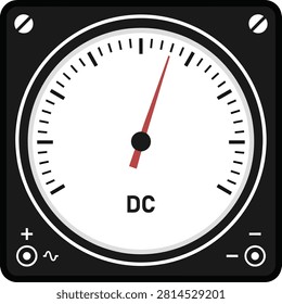 DC Voltmeter Ammeter Silhouette Icon Electrical Illustration