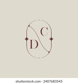 DC wedding classic in elegant monogram with high quality professional design that will print well