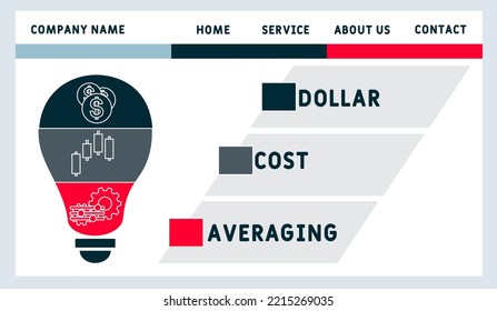 DCA - Dollar cost averaging acronym. business concept background. vector illustration concept with keywords and icons. lettering illustration with icons for web banner, flyer, landing pag