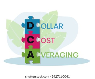DCA - Dollar cost averaging acronym. business concept background. vector illustration concept with keywords and icons. lettering illustration with icons for web banner, flyer