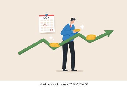 DCA, Dollar-Cost Averaging, is a form of investment. at cost average by continuously investing in each period with the same investment amount.