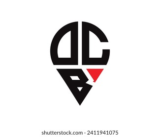 DCB letter location shape logo design