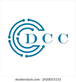 DCC letter design. DCC letter technology logo design on white background. DCC Monogram logo design for entrepreneur and business