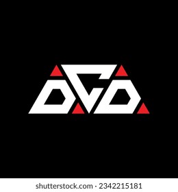 DCD triangle letter logo design with triangle shape. DCD triangle logo design monogram. DCD triangle vector logo template with red color. DCD triangular logo Simple, Elegant, and Luxurious design.