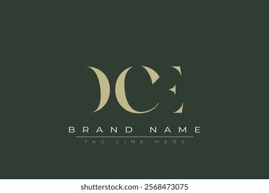 DCE abstract letter logo design. This logo is designed by three abstract letters.
