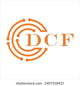 DCF letter design. DCF letter technology logo design on white background. DCF Monogram logo design for entrepreneur and business