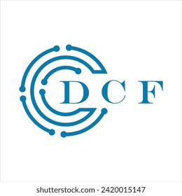 DCF letter design. DCF letter technology logo design on white background. DCF Monogram logo design for entrepreneur and business