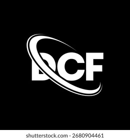 DCF logo. DCF letter. DCF letter logo design. Intitials DCF logo linked with circle and uppercase monogram logo. DCF-typography for technology, business and real estate brand.