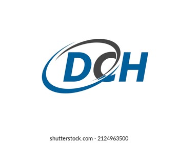 DCH letter creative modern elegant swoosh logo design