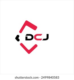 Logotipo de letra minimalista creativa de DCJ. Diseño de logotipo de letra de alfabeto de iniciales de Vector únicas de DCJ
