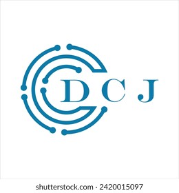 DCJ letter design. DCJ letter technology logo design on white background. DCJ Monogram logo design for entrepreneur and business