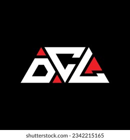 DCL triangle letter logo design with triangle shape. DCL triangle logo design monogram. DCL triangle vector logo template with red color. DCL triangular logo Simple, Elegant, and Luxurious design.