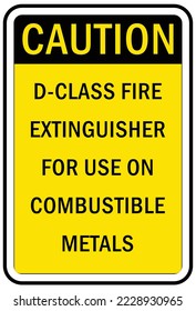 D-class fire extinguisher for use on combustible metal