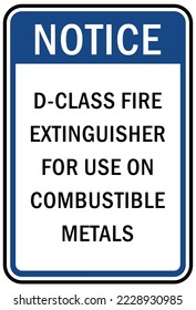 D-class fire extinguisher for use on combustible metal