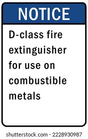 D-class fire extinguisher for use on combustible metal