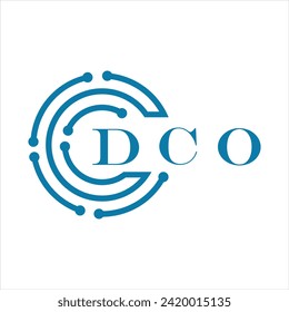 DCO-Briefdesign. Logo-Design der DCO-Buchstabentechnologie auf weißem Hintergrund. DCO Monogram Logo-Design für Unternehmer und Unternehmen
