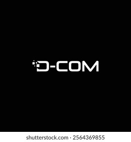 D-com technology logo design with black background.