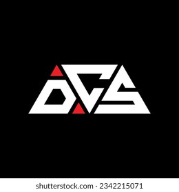 Diseño del logotipo de la letra triangular DCS con forma triangular. Monograma de diseño del logotipo del triángulo DCS. Plantilla de logotipo vectorial de triángulo DCS con color rojo. Logo triangular de DCS Diseño sencillo, elegante y lujoso.