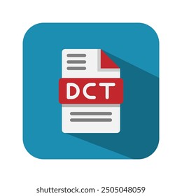 Dct audio file flat icons, extension, document, file type, format symbol icon. Vector illustration.