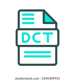 Dct audio format symbol with sleek colored outline