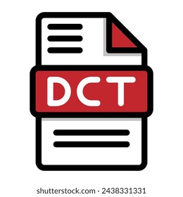 Dct file icon. flat audio file, icons format symbols. Vector illustration. can be used for website interfaces, mobile applications and software