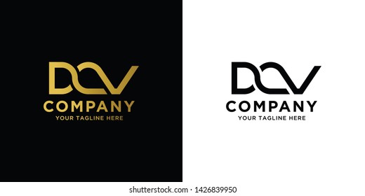 DCV logo template in gold color, vector file eps 10, text and color is easy to edit