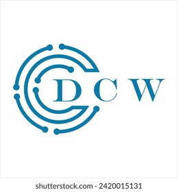 DCW letter design. DCW letter technology logo design on white background. DCW Monogram logo design for entrepreneur and business