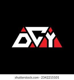 DCY Dreieck Buchstaben Logo Design mit Dreieck Form. DCY Dreieck Logo Design Monogramm. DCY Dreieck Vektor Logo Vorlage mit roter Farbe. DCY Dreieckslogo Einfach, elegant und luxuriös.
