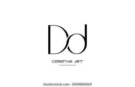 Monograma del logotipo de las letras abstractas DD, D