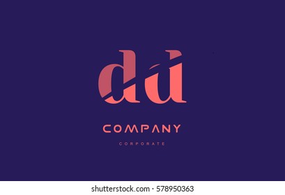 dd d alphabet small letter blue pink creative design vector company logo icon template 