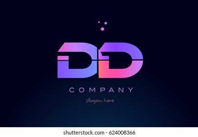 dd d d creative color blue background pink purple blue magenta alphabet letter company logo vector icon design