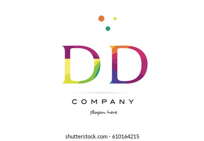 dd d d  creative rainbow colors colored alphabet company letter logo design vector icon template