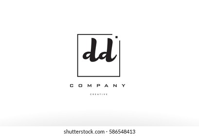dd d d hand writing written black white alphabet company letter logo square background small lowercase design creative vector icon template 