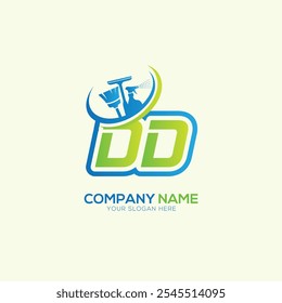 DD or D Letter Local Cleaning vector logo. Cleaning service logo vector